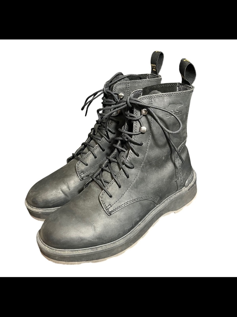 Sorel Black Lace-Up Leather waterproof Boots